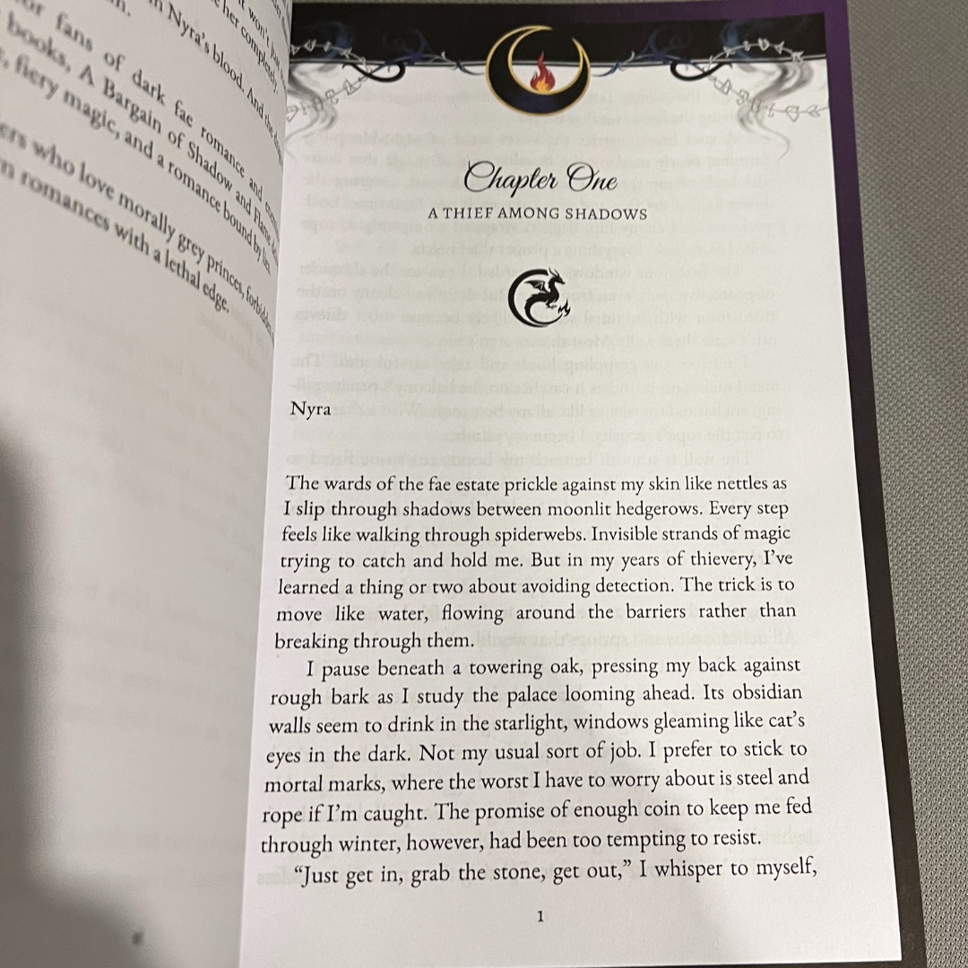 A Bargain of Shadow and Flame - DELUXE signed paperback (book 1)